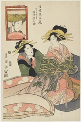 Am Tomogaoka-Schrein in Fukagawa, Mitte 19. Jahrhundert